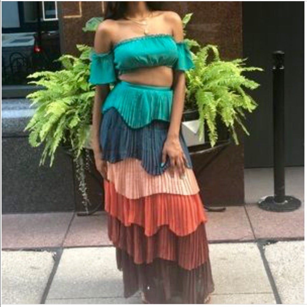 Summer Rainbow Skirt Set